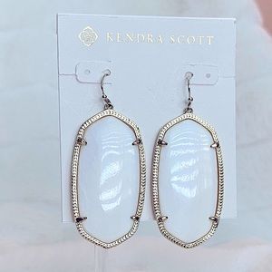 Kendra Scott Danielle Gold Statement In White Ivory Mother-Of-Pea…